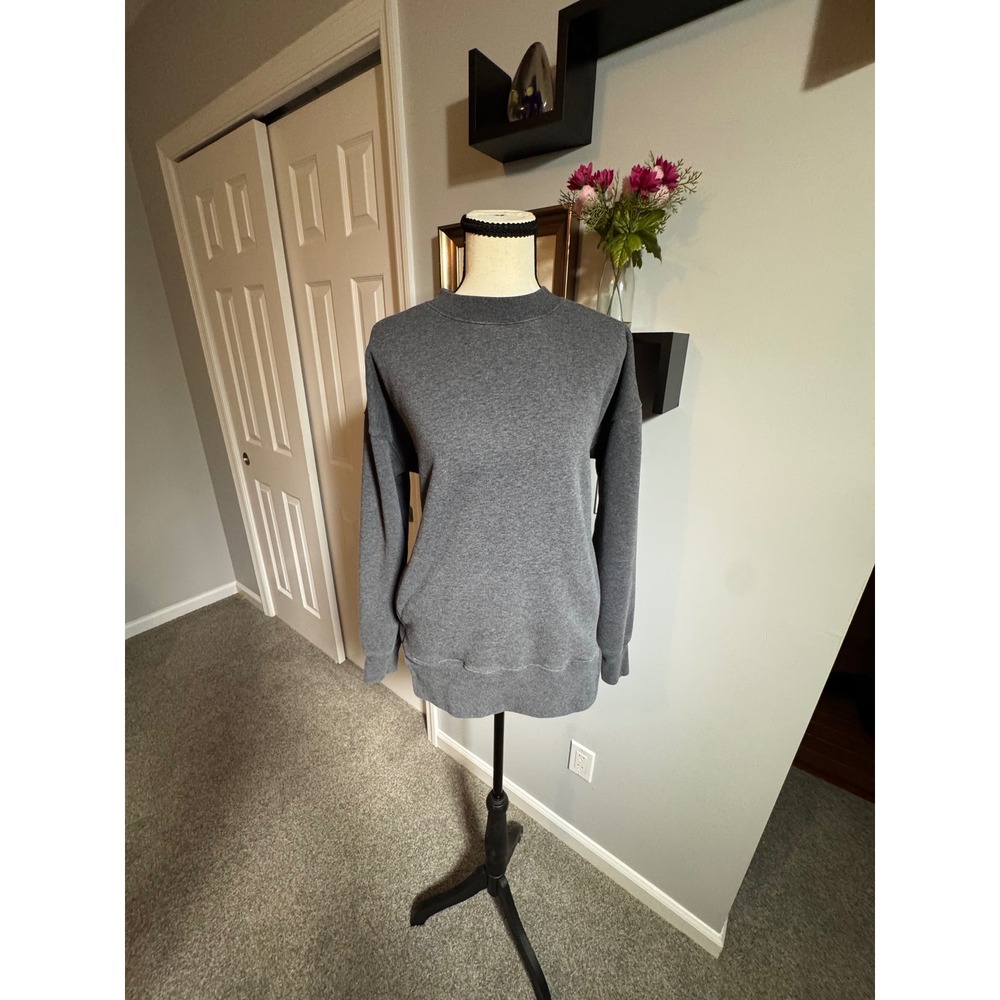 Zella Women Athleisure Charcoal Gray Heather Fleece Lined Pocket Sweatshirt XS